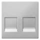 Merten MEG4562-0460 central plate 2f modular jack dust guard. aluminum system M