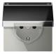 Jung GCR1520NAKL SCHUKO Steckdose Klappdeckel Schriftfeld LS glanzchrom