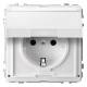 Merten MEG2312-7219 Socket outlet BRS, Klappd. + Schriftf. StK polarwhite AQUA