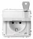 Merten MEG2316-7219 Socket outlet BRS, Klappd. + Schriftf. abs.versch. pw AQUA