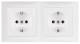 Berker 47209909 SCHUKO socket Combi 2-fold, 4720 99 09 polar white mat with frame