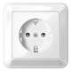 Socket Merten MEG2301-1219, full cover, polar white, glossy