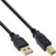 InLine® USB 2.0 Kabel, A an B, schwarz, Kontakte gold, 0,5m