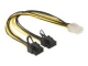 Power cable Delock 6Pin -> 8Pin Bu / St 0.30m