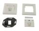 Sockets TP, AP, 1-fold, CAT6A, Keystone Slim-line with cable clamp, pure white, Synergy 21