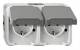 Merten MEG2320-8029 SCHUKO-Double plug, socket lgr Waag. m.BRS AQUASTAR