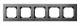 Merten 475514 475 514 M-PLAN metal frame 5 times, Rhodium