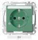 Merten MEG2303-0304 SCHUKO socket BRS special Ko.+Schriftf. StK SV green system M