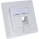 InLine® Rahmenset für 2x RJ45 Bu/LSA Einsatz, Keystone SNAP-In, weiß RAL9010
