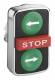 Schneider Electric ZB4BA73133 Schneider triple pushbutton ARROW li gn/STOP red/PFEIL re gn D22