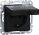 Merten MEG2310-0403 SCHUKO socket with hinged lid contact protection black