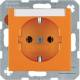 Berker 47501907 BER S1 Schuko Kombi mit Schriftfeld orange matt