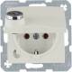 Berker 47638982 SCHUKO Steckdose mit Steckklemme, Klappdeckelschloss, Schutzart 1, weiß