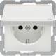 Berker 47516049 Steckdose SCHUKO mit Klappdeckel Q1 polarweiß, samt