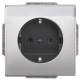 Busch Jaeger 2CKA002011A3851 BJ 20EUN-866 Steckdose mit BeschriftungsFeld pur edelstahl