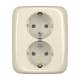 Busch Jaeger 2TKA00003895 202 EUJ-212 Doppelsteckdose SCHUKO RAL1013 volle Abdeckung