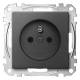 Merten MEG2600-0414 socket with protective cable. BRS SK anthracite System M