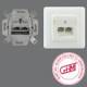 Rutenbeck can, UP, CAT6A, 2xRJ45, pure white, UAE Cat.6 iso