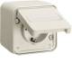 Hager WNC180B Steckdose SCHUKO AP mit Klappdeckel W.1 IP55 polarweiß