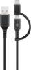 Goobay 71892 2in1 Micro-B cable with USB-C adapter - 1m data cable with charging function