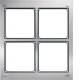 Hager REM105X Modesta Rahmen 4/2 Edelstahl matt mit UP-Kasten