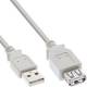 InLine® USB 2.0 Verlängerung, Stecker / Buchse, Typ A, beige, 1,8m