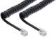 InLine® Spiralkabel, RJ10 Stecker / Stecker, schwarz, 1:1 belegt, max. 2m