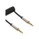 InLine® Slim Audio Spiralkabel Klinke 3,5mm ST/ST, 4pol, Stereo, 2m