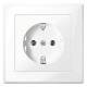 Merten MEG2401-1425 SCHUKO socket SK full plate active white glossy. M-SMART