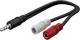 Goobay 50465 Audio Y-cable adapter 3.5 mm (mono) – 3.5 mm jack plug (3-pin, stereo) > 2x 3.5 mm jack socket (2-pin, mono)