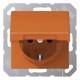 Jung AS1520BFKLO SCHUKO Steckdose Klappdeckel bruchsicher Serie AS orange