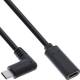 InLine® USB-C Verlängerungskabel, USB 3.2, gewinkelt, schwarz, 2 m