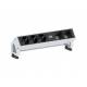 Bachmann Desk2 power strip, 3xsockets (CEE7), 2xABD, with supply cable 0.2m GST18, painted stainless steel