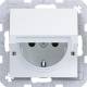 Hager WAS1112WM Steckdose SCHUKO mit Klappdeckel arretierend Steckklemmen