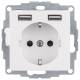 Berker 48031909 SCHUKO/USB S.1 socket outlet polar white with