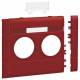 Hager GB120213020 Blende 2fach Steckdose beschr. BRA/H/S 120mm hfr rot