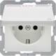 Berker 47516059 Steckdose SCHUKO mit Klappdeckel Q1 polarweiß, samt
