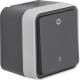 Hager WNC008 Ausschalter AP 2-polig mit Aufdruck '0' und '1' W.1 IP55 grau