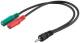Goobay 50467 PC headset adapter, 1x 3.5 mm 4-pin to 2x 3.5 mm 3-pin - 3.5 mm jack plug (4-pin, stereo) > 2x 3.5 mm jack socket (3-pin, stereo)