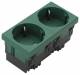 Hager ESR2336029 earthed socket, 2-port 33G Rastec mint green