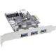 InLine® Schnittstellenkarte, 3x+1x USB 3.2 Gen.1, PCIe, SATA + LP-Slotblech