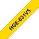 Brother HG631V5 Schriftband HG-631V5 (5 Stk) Schwarz auf Gelb 12mm x 8m