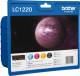 BROTHER LC-1220 ink cartridge black and tri-colour standard capacity 4 x 300 pages 1-pack blister without alarm