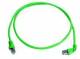 Telegärtner patch cable CAT6A, 1x90 degree twisted, 2m, green, 500MHz, S-STP(S/FTP), halogen-free