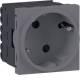 Hager GS1032LAN Socket outlet 1-way SCHUKO Direct Clipping 45x45 66° aluminium