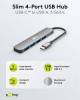 Goobay Slim 4-Port USB-Hub, USB-C™ auf USB-A, 5 Gbit/s, g