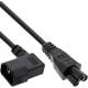 InLine® Netzkabel, C14 Kupplung gewinkelt auf C5 Stecker, schwarz, 3m