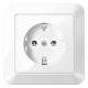 Merten MEG2401-1025 SCHUKO socket SK full plate active white glossy 1-M