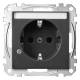Merten MEG2303-0414 SCHUKO socket BRS Ko. + lettering field StK anthracite system M