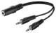 Goobay 50472 Audio Y-cable adapter 3.5 mm, 1x stereo female to 2x mono male – 3.5 mm jack female (3-pin, stereo) > 2x 3.5 mm jack male (2-pin, mono)
